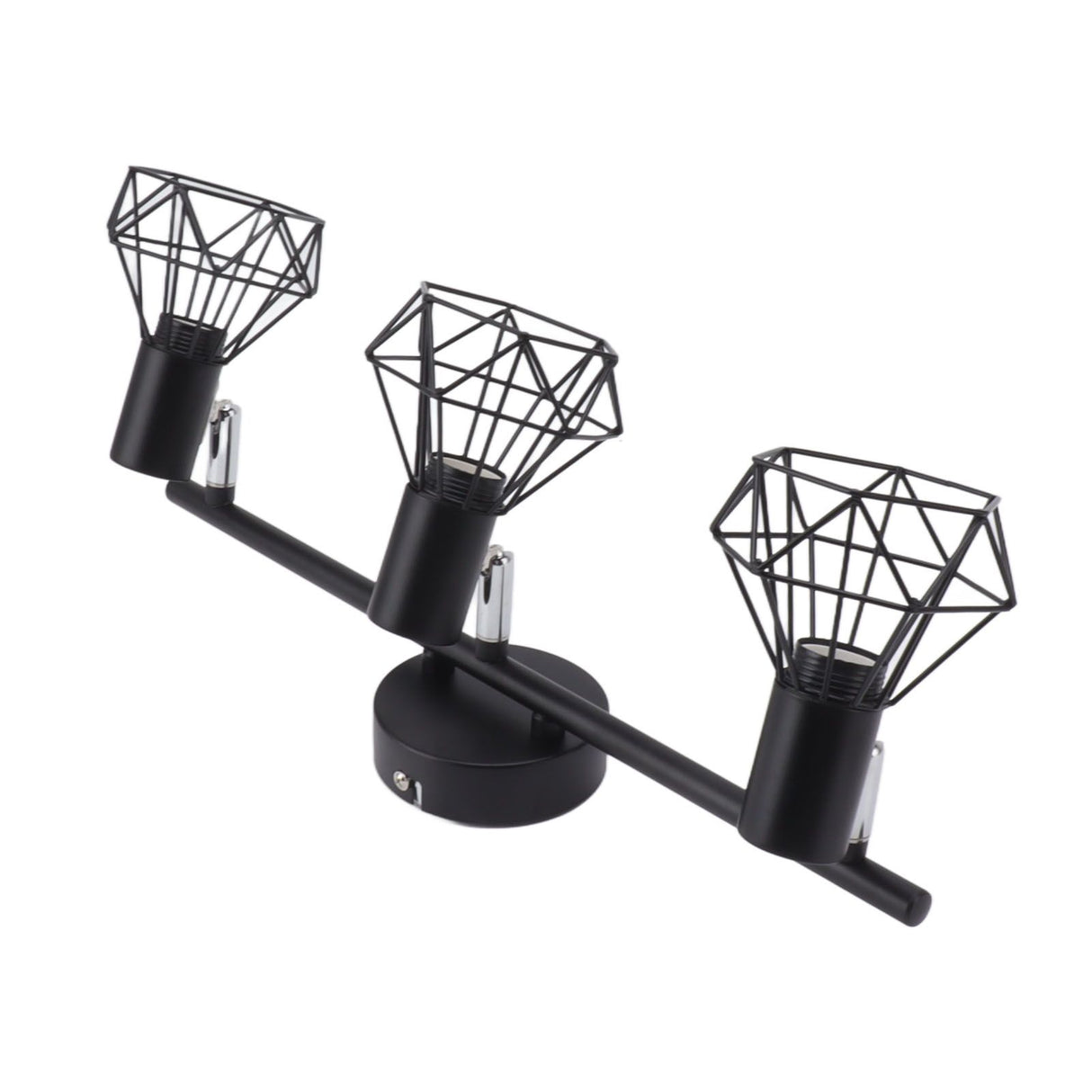 3 Light Track Lighting Kit Rotatable Heads Matte Black Finish Modern Fashionable Ceiling Spotlight 85‑265V