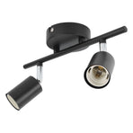 Flush Mount Ceiling Track Light Holder 2 Light Rotating Adjustable Lampholder for E27 Bulb LED Bulbs