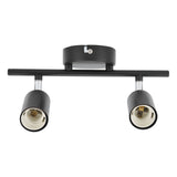 Flush Mount Ceiling Track Light Holder 2 Light Rotating Adjustable Lampholder for E27 Bulb LED Bulbs
