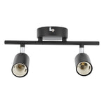 Flush Mount Ceiling Track Light Holder 2 Light Rotating Adjustable Lampholder for E27 Bulb LED Bulbs