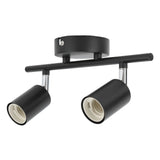 Flush Mount Ceiling Track Light Holder 2 Light Rotating Adjustable Lampholder for E27 Bulb LED Bulbs - 45-Degree Angle