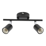 Flush Mount Ceiling Track Light Holder 2 Light Rotating Adjustable Lampholder for E27 Bulb LED Bulbs