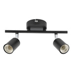 Flush Mount Ceiling Track Light Holder 2 Light Rotating Adjustable Lampholder for E27 Bulb LED Bulbs