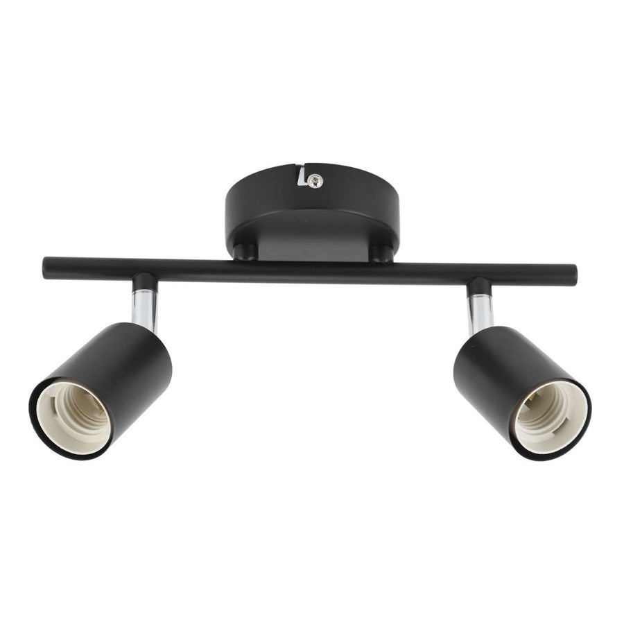 Flush Mount Ceiling Track Light Holder 2 Light Rotating Adjustable Lampholder for E27 Bulb LED Bulbs