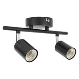 Flush Mount Ceiling Track Light Holder 2 Light Rotating Adjustable Lampholder for E27 Bulb LED Bulbs - Close-Up Angle