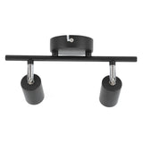 Flush Mount Ceiling Track Light Holder 2 Light Rotating Adjustable Lampholder for E27 Bulb LED Bulbs