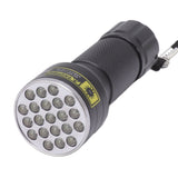 21LED UV Blacklight Flashlight 395nm Blacklight LED Flashlight for Pets Urine Dry Stains - 45-Degree Angle