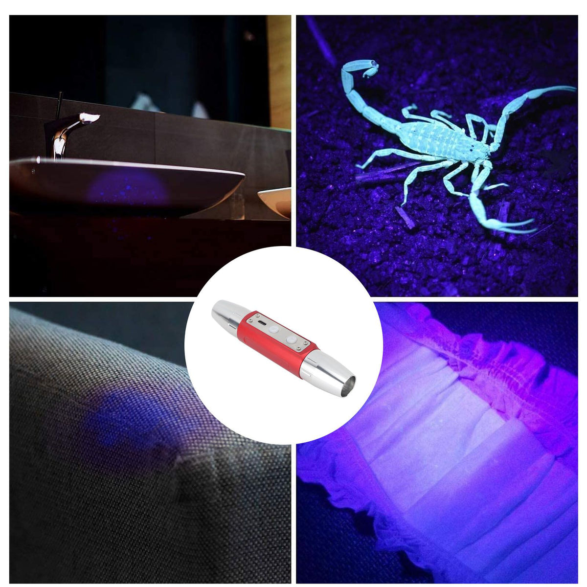 Jade Flashlight Jade Appraisal Light Detector Lamp USB Rechargeable Jewelry Identification Torch Dual Head 4 Light Sources KX4