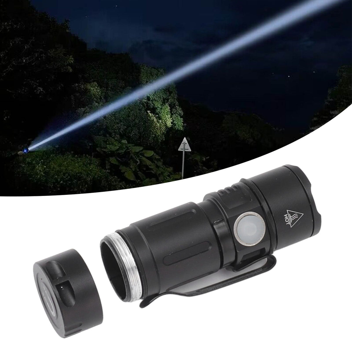 Small Flashlight USB Rechargeable 5 Modes 1000LM Waterproof Compact Mini Pocket Sized EDC Flashlight for Outdoor
