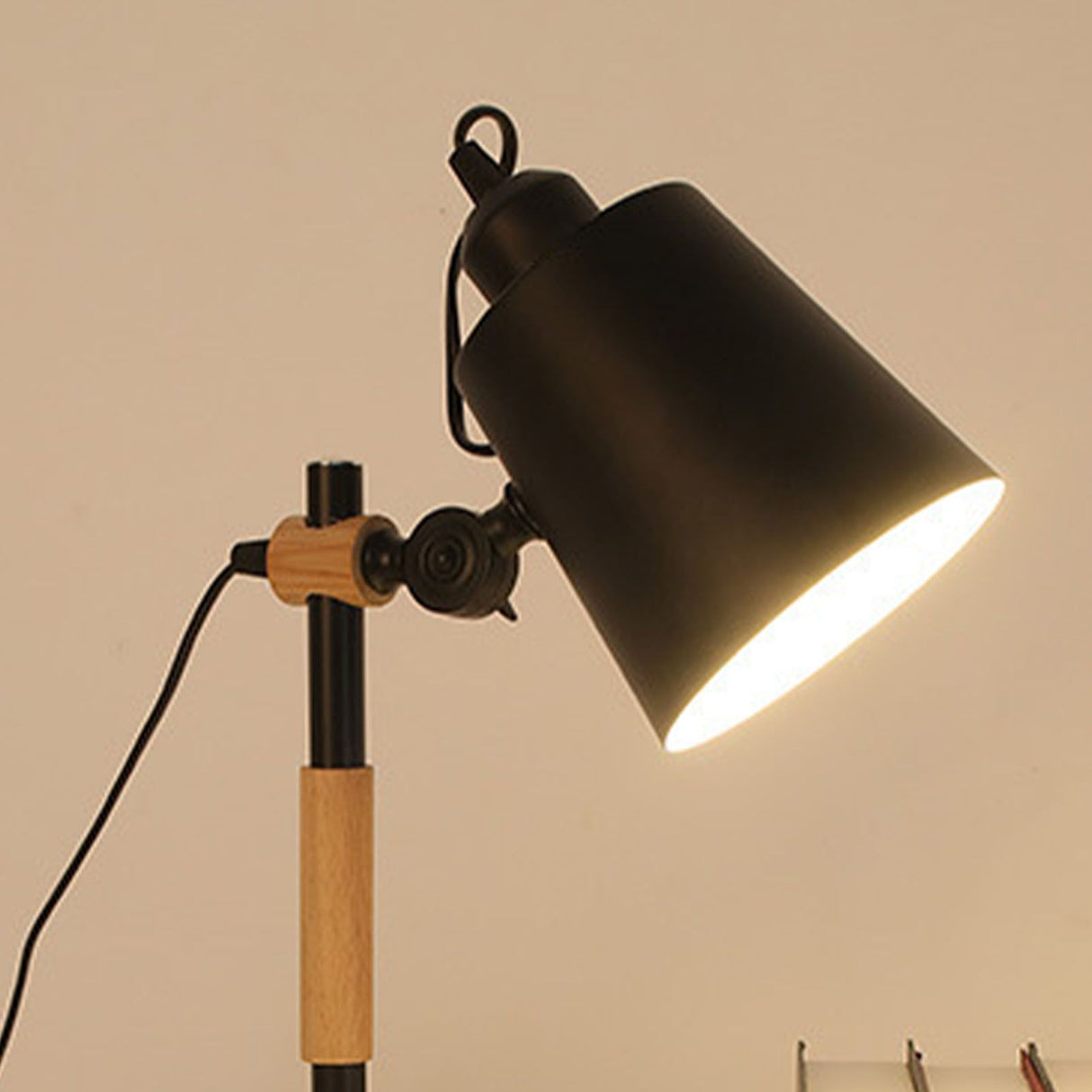 LED Desk Lamp Eye Caring Table Lamp Study Office Desk Light Reading Table Lamp Adjustable Angle Energy Efficient CN Plug Black