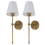 Wall Sconces Sets of 2 Hardwired Bathroom Vanity Light Fixture with White Lampshade E26 E27 Wall Lamp Holder 85‑265V Gold - Side View
