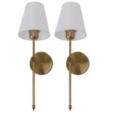 Wall Sconces Sets of 2 Hardwired Bathroom Vanity Light Fixture with White Lampshade E26 E27 Wall Lamp Holder 85‑265V Gold - 45-Degree Angle
