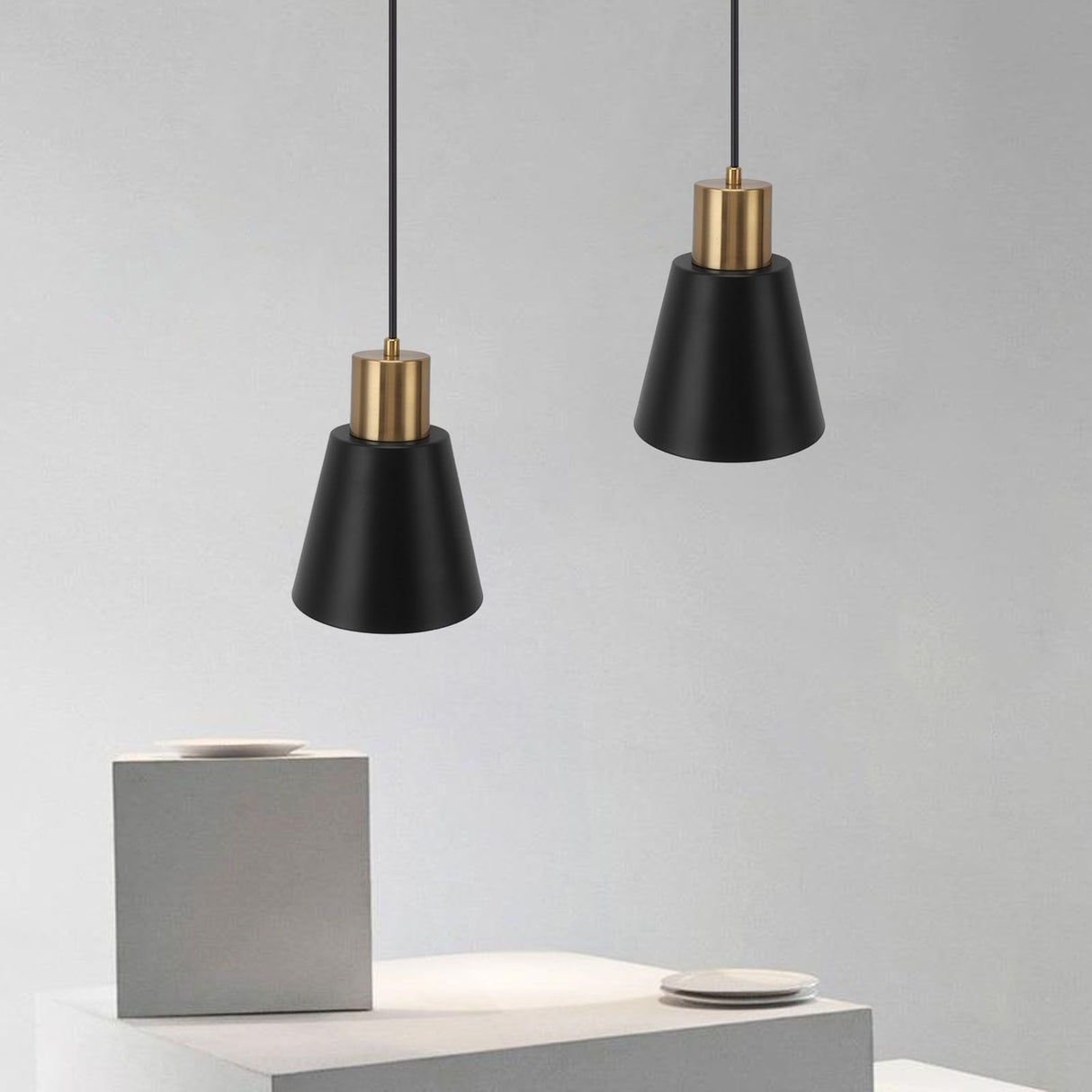 Pendant Lighting Black Metal Industrial Pendant Light Fixture Modern Nordic Hanging Light Fixtures for E26 E27 Bulb 85‑265V