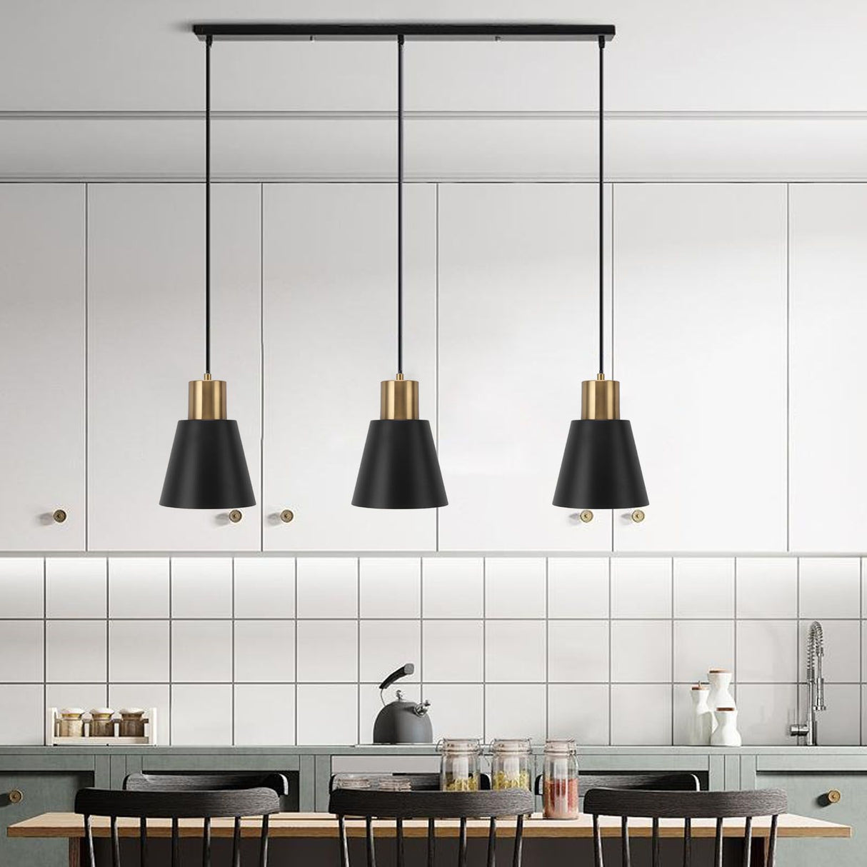 Pendant Lighting Black Metal Industrial Pendant Light Fixture Modern Nordic Hanging Light Fixtures for E26 E27 Bulb 85‑265V