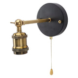 Retro Wall Sconce E27 E26 Iron Adjustable Vintage Wall Mounted Lamp Lighting Fixture Set with Switch for Bedroom Living Room Bar 85‑265V Gold