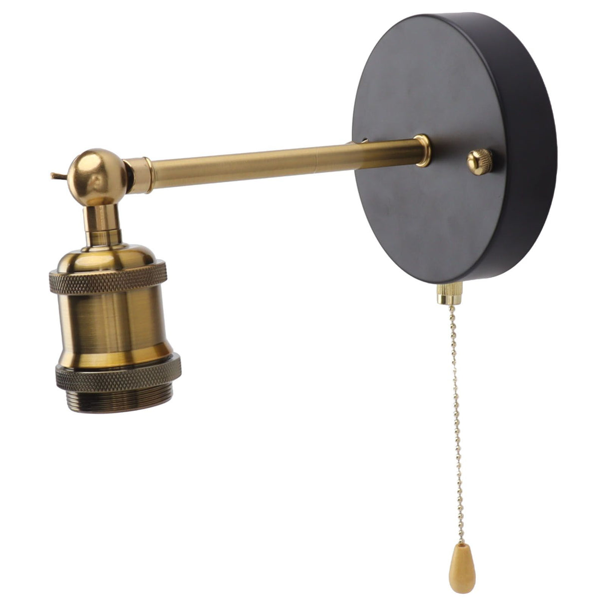 Retro Wall Sconce E27 E26 Iron Adjustable Vintage Wall Mounted Lamp Lighting Fixture Set with Switch for Bedroom Living Room Bar 85‑265V Gold