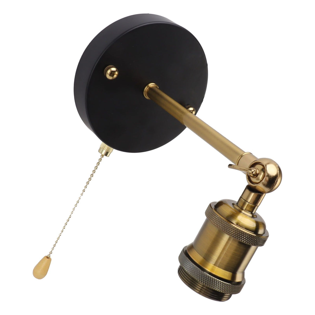Retro Wall Sconce E27 E26 Iron Adjustable Vintage Wall Mounted Lamp Lighting Fixture Set with Switch for Bedroom Living Room Bar 85‑265V Gold