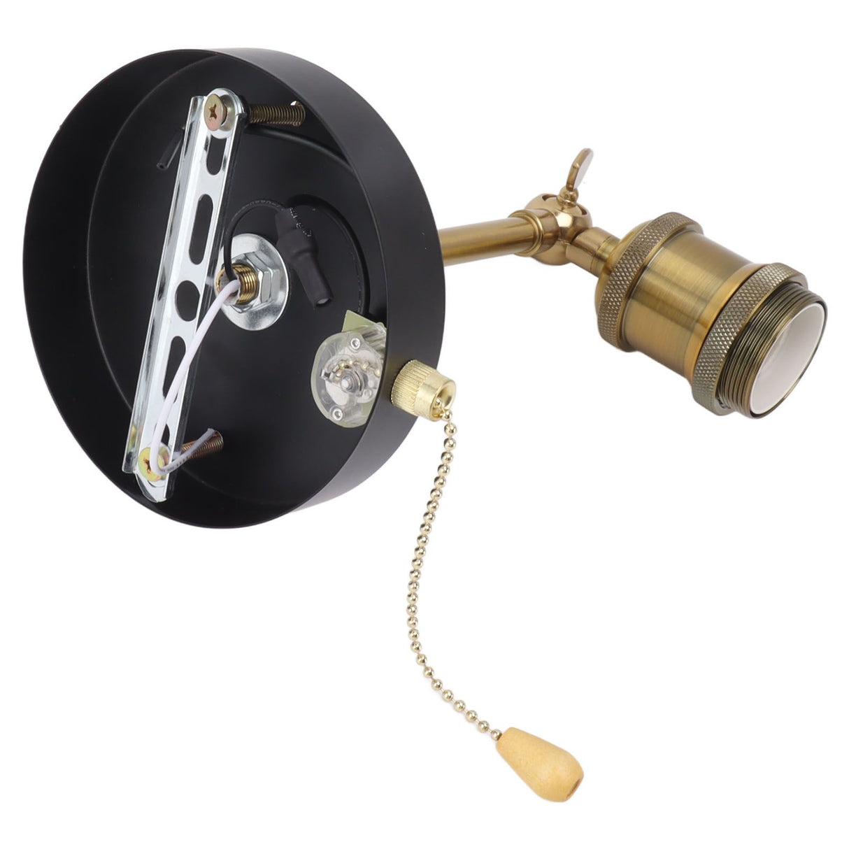 Retro Wall Sconce E27 E26 Iron Adjustable Vintage Wall Mounted Lamp Lighting Fixture Set with Switch for Bedroom Living Room Bar 85‑265V Gold