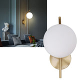 Glass Wall Sconce Indoor Wall Sconce Golden E27 E26 Wall Lamp Holder 85‑265V for Bedroom
