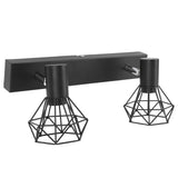Ceiling Track Light Fixture E14 Lamp Holder Adjustable 2 Head Vintage Tracking Light Kit Hardwired Installation 85‑265V Black - Side View