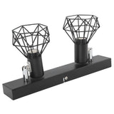 Ceiling Track Light Fixture E14 Lamp Holder Adjustable 2 Head Vintage Tracking Light Kit Hardwired Installation 85‑265V Black
