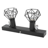 Ceiling Track Light Fixture E14 Lamp Holder Adjustable 2 Head Vintage Tracking Light Kit Hardwired Installation 85‑265V Black - Close-Up Angle