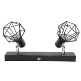 Ceiling Track Light Fixture E14 Lamp Holder Adjustable 2 Head Vintage Tracking Light Kit Hardwired Installation 85‑265V Black - Low Angle
