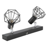 Ceiling Track Light Fixture E14 Lamp Holder Adjustable 2 Head Vintage Tracking Light Kit Hardwired Installation 85‑265V Black - Extra Image