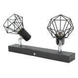 Ceiling Track Light Fixture E14 Lamp Holder Adjustable 2 Head Vintage Tracking Light Kit Hardwired Installation 85‑265V Black