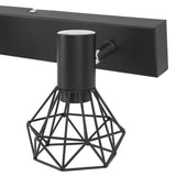 Ceiling Track Light Fixture E14 Lamp Holder Adjustable 2 Head Vintage Tracking Light Kit Hardwired Installation 85‑265V Black - Extra Image