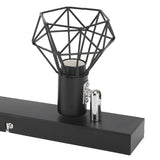 Ceiling Track Light Fixture E14 Lamp Holder Adjustable 2 Head Vintage Tracking Light Kit Hardwired Installation 85‑265V Black