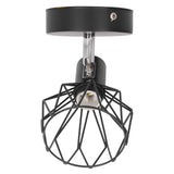 Wall Lamp Holder with Metal Cage E14 Industrial Style Metal Vintage Wall Sconce Holder Matte Black 85‑265V