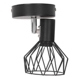 Wall Lamp Holder with Metal Cage E14 Industrial Style Metal Vintage Wall Sconce Holder Matte Black 85‑265V