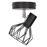 Wall Lamp Holder with Metal Cage E14 Industrial Style Metal Vintage Wall Sconce Holder Matte Black 85‑265V