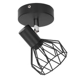 Wall Lamp Holder with Metal Cage E14 Industrial Style Metal Vintage Wall Sconce Holder Matte Black 85‑265V