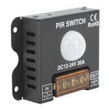 PIR Switch Motion Sensor LED Human Infrared Sensing Controller for Light Strip Outdoor DC12‑24V 30A