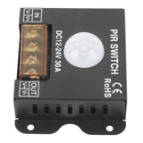 PIR Switch Motion Sensor LED Human Infrared Sensing Controller for Light Strip Outdoor DC12‑24V 30A - Low Angle