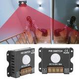 PIR Switch Motion Sensor LED Human Infrared Sensing Controller for Light Strip Outdoor DC12‑24V 30A