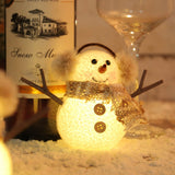 2pcs Enchanting Illuminated Mini Snowman Ornament for Christmas Home Decor - Low Angle