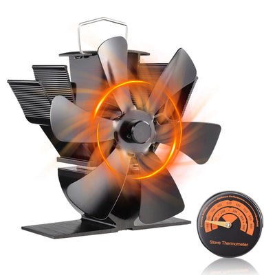 Stove Fan 6 Blade Mini Fireplace Fan Heat Powered Wood Stove Fan