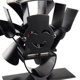 Stove Fan 6 Blade Mini Fireplace Fan Heat Powered Wood Stove Fan - Side View