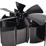 Stove Fan 6 Blade Mini Fireplace Fan Heat Powered Wood Stove Fan - Top-Down View