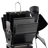 Stove Fan 6 Blade Mini Fireplace Fan Heat Powered Wood Stove Fan - Rear View