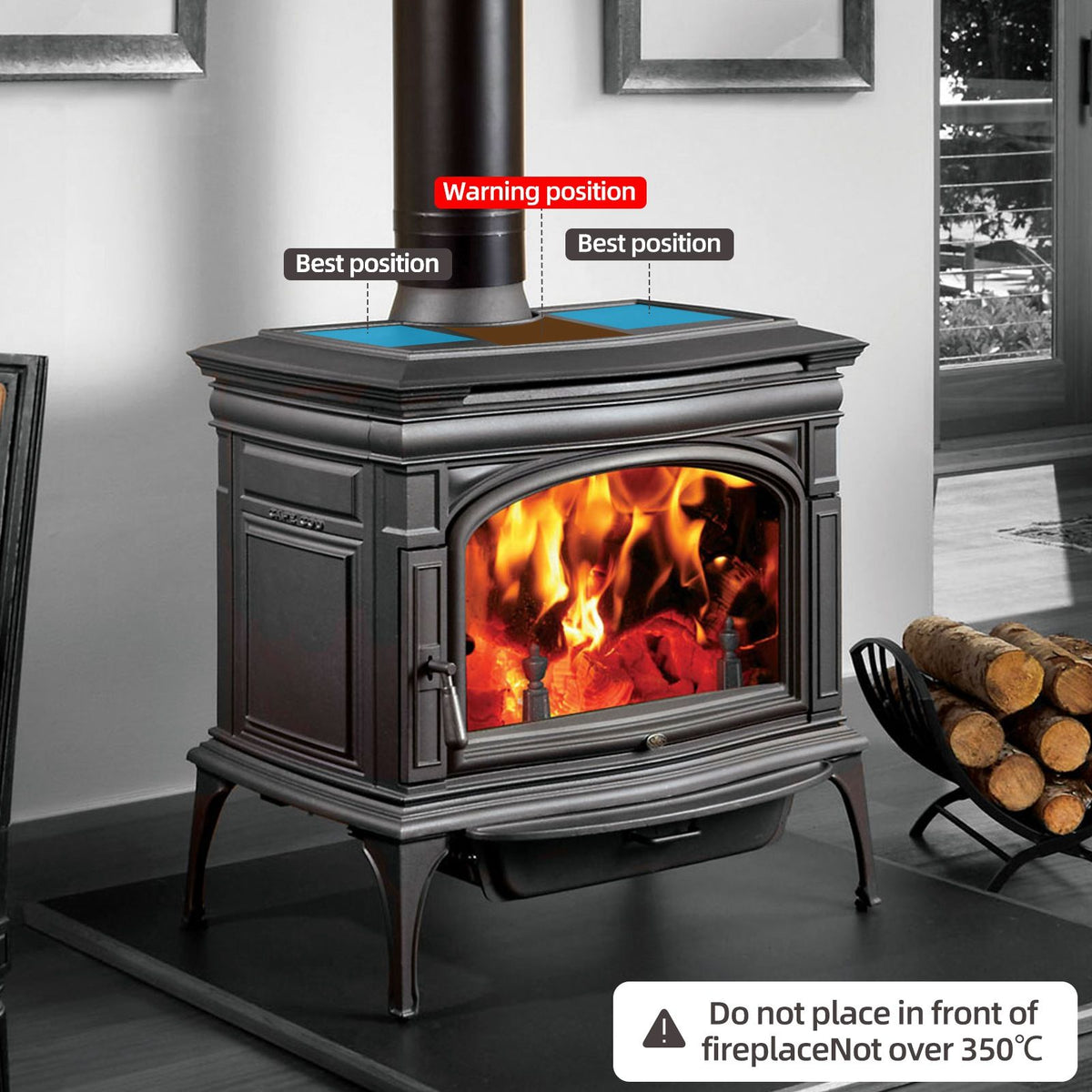 Stove Fan 6 Blade Mini Fireplace Fan Heat Powered Wood Stove Fan