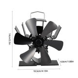 Stove Fan 6 Blade Mini Fireplace Fan Heat Powered Wood Stove Fan - Extra Image