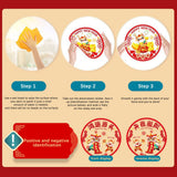 Double Sided Colorful Dragon Year Window Decorations Chinese New Year Spring Festival Zodiac Static Cling Decals Featuring Blessing Characters and Couplets Set - Front View