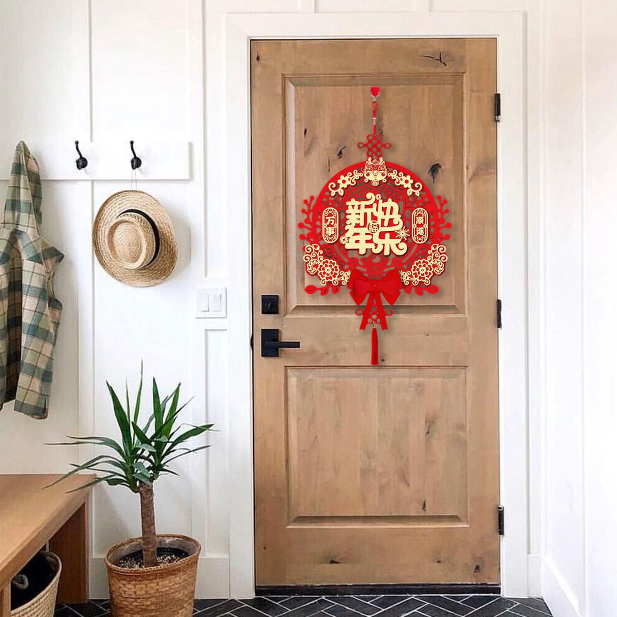 Door Decals for Dragon Year Festive 3D Hanging Decorations for Entrance Door and Window Flower Decor