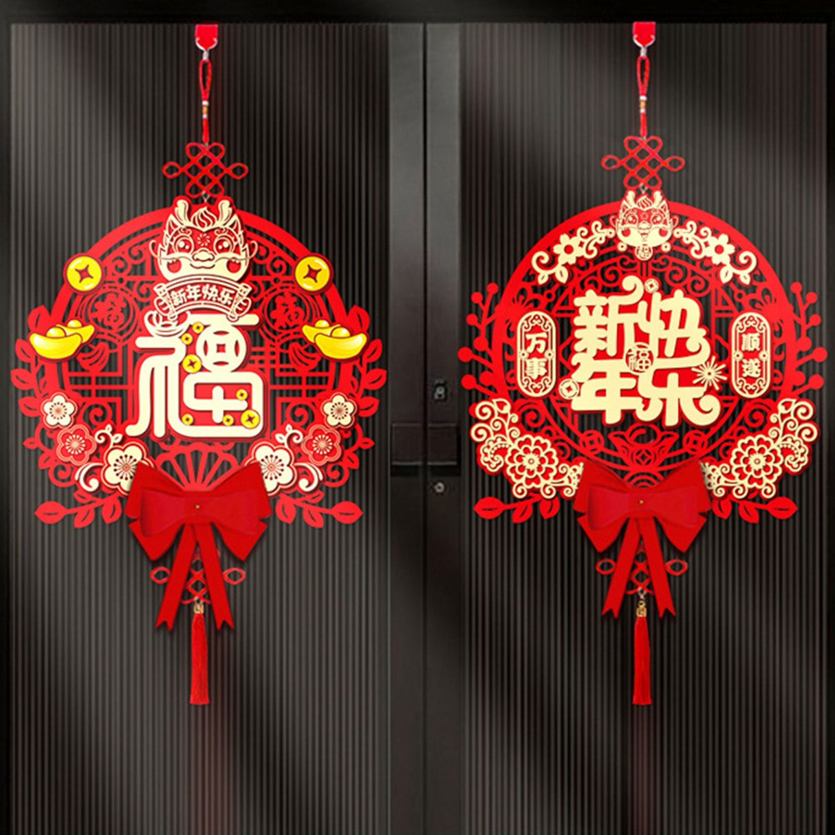 Door Decals for Dragon Year Festive 3D Hanging Decorations for Entrance Door and Window Flower Decor
