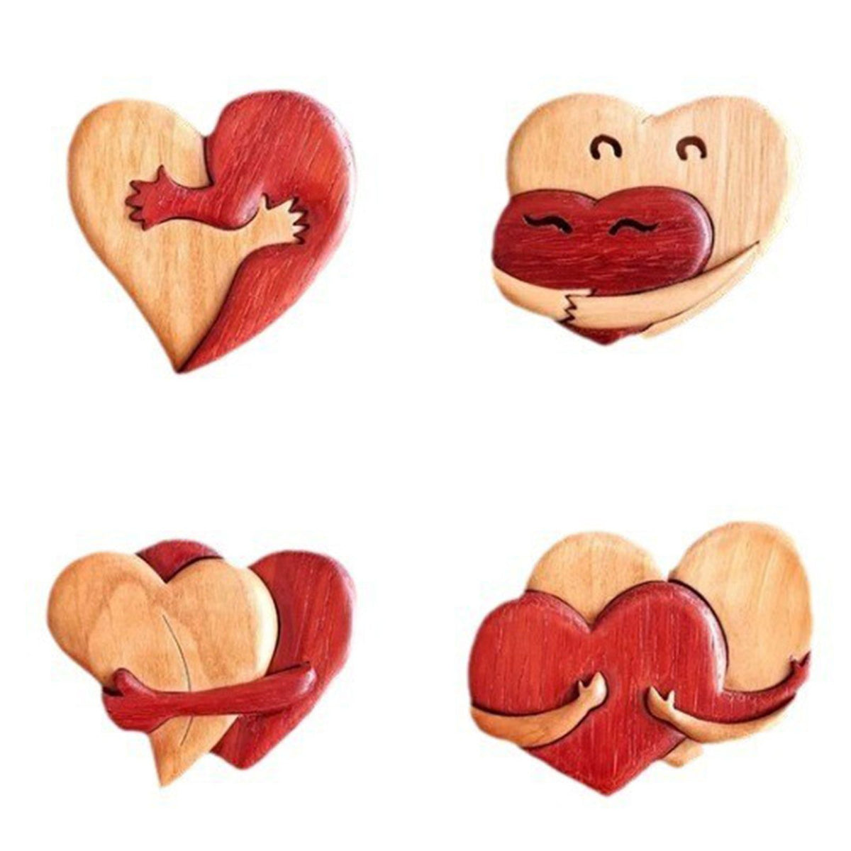 Wooden Heart Decorative Ornament Heart Shaped Craft Pendant Gift For Mother's Day Valentine's Day