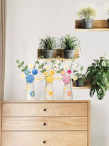 Simulation Woolen Flower Handmade Knitting Artificial Flower Crochet Knitted Flower with Ceramic Vase Table Flower Gift